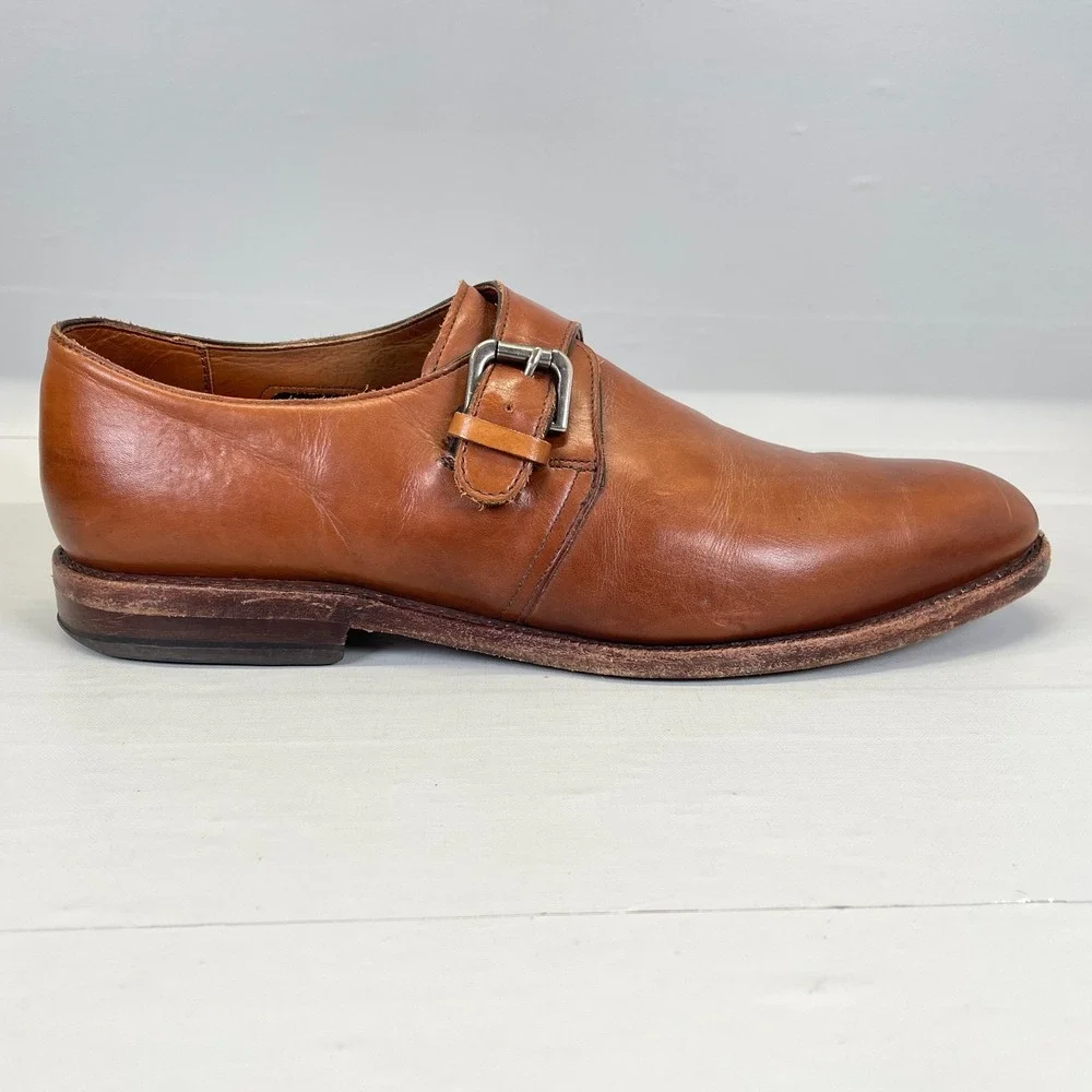 Allen Edmonds Warwick Monk Strap Dress Shoes Mens Size 9.5 D Brown Leather - USA